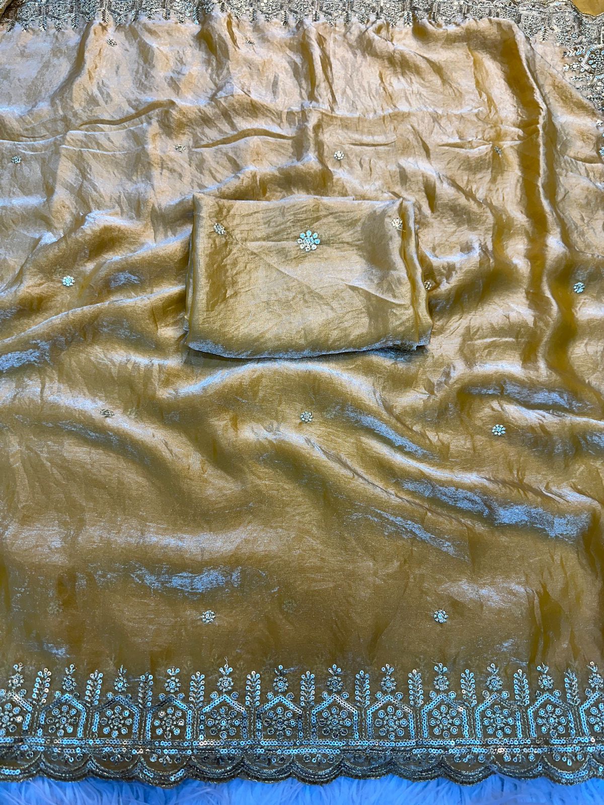 Soft Shiny Pixel Crushed Space Silk