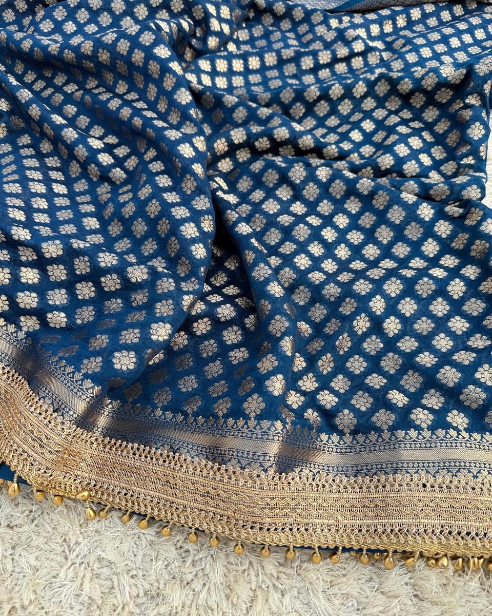 BANARASI SOFT KHADDI GEORGETTE SILK SAREE