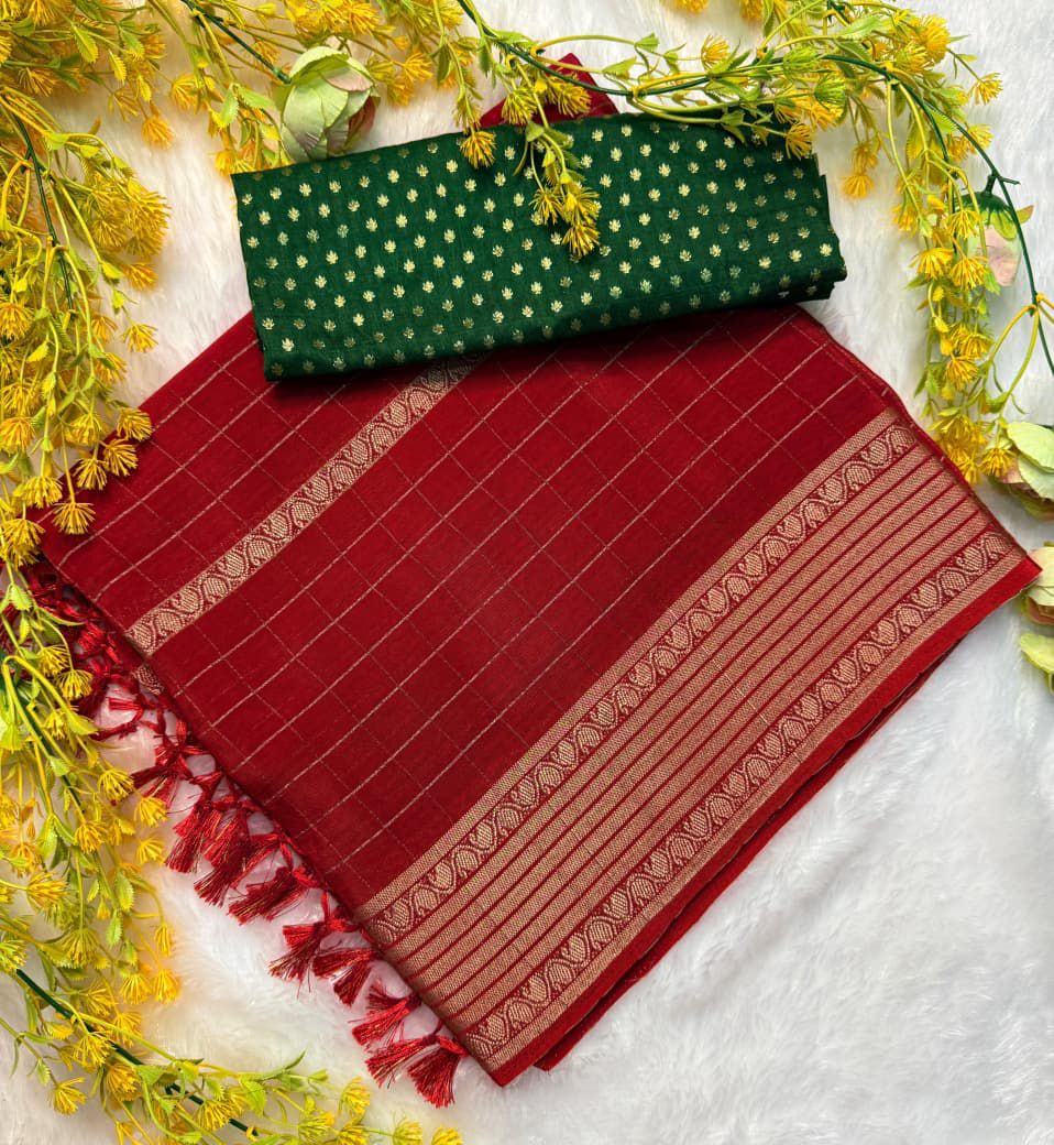 PURE SOFT AND SMOOTH CHINON SILK SAREE