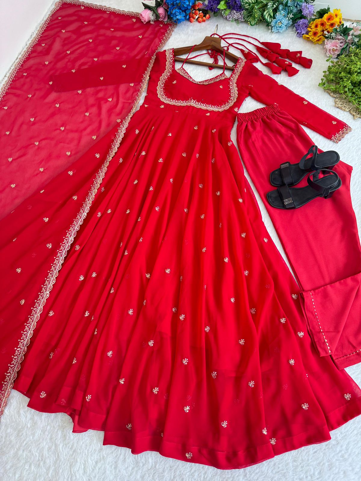 Georgette Gown With Dupatta