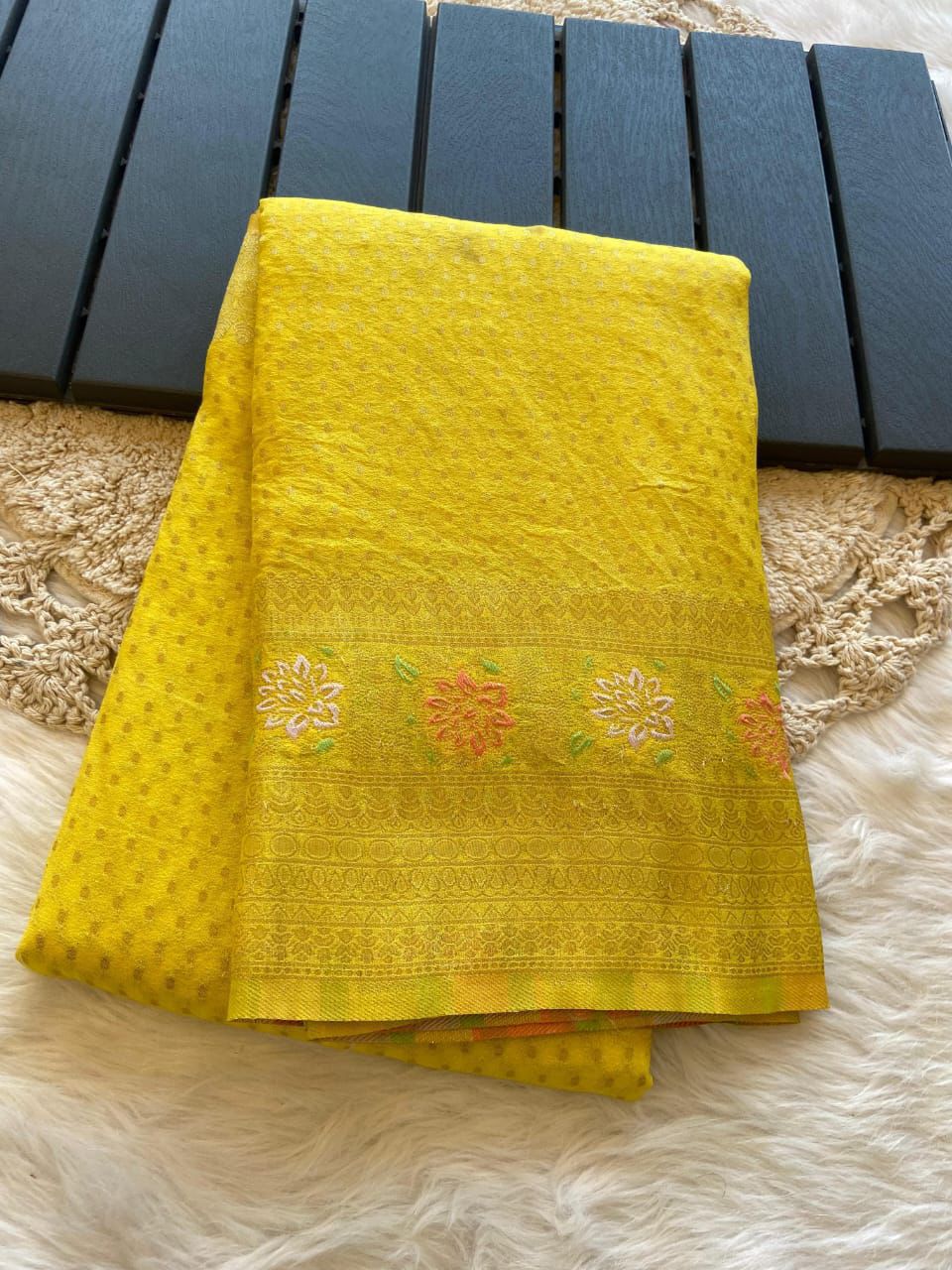 Pure Soft Khadi Crepe Silk Saree