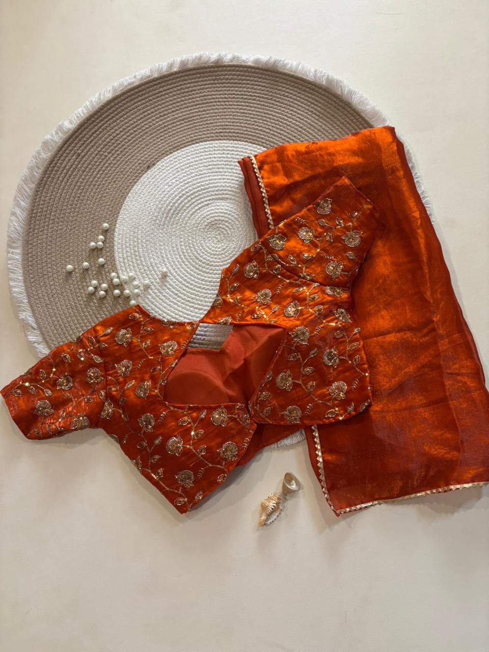 Gold Colour beautiful Designer Saree