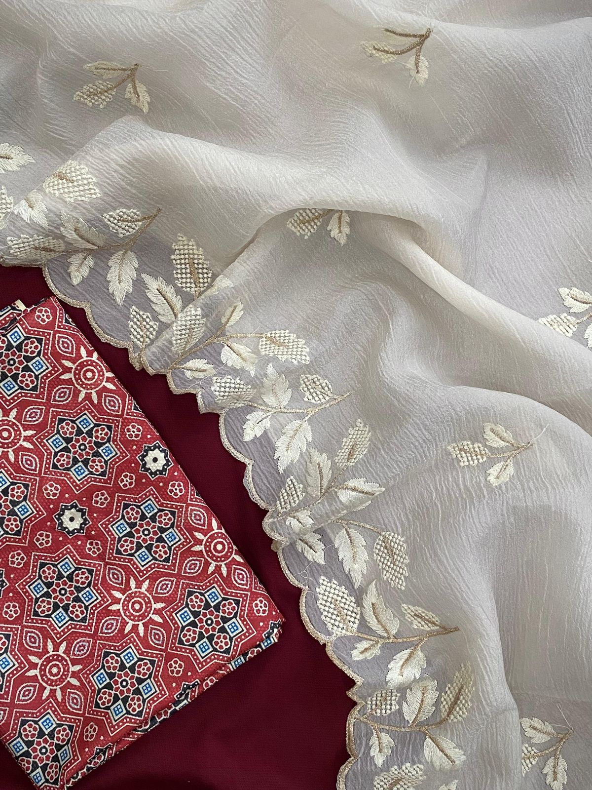 Crushed Georgette saree