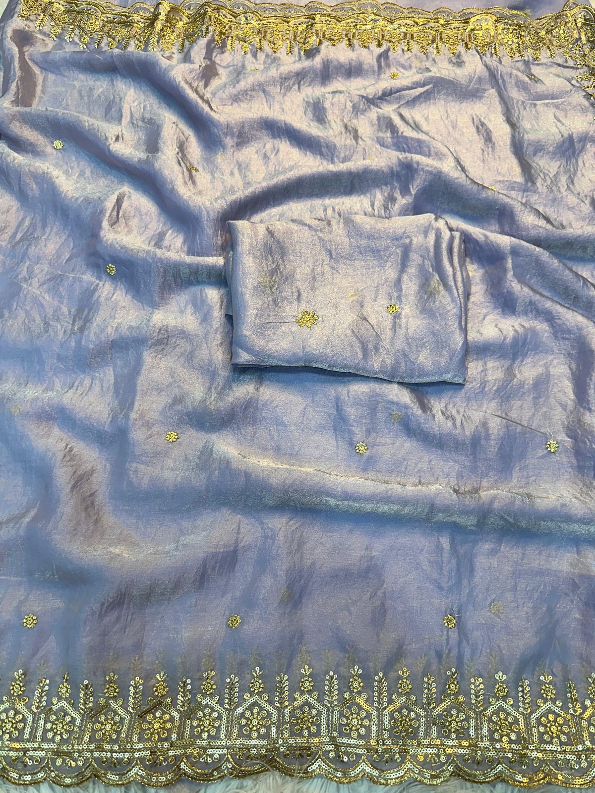 Soft Shiny Pixel Crushed Space Silk