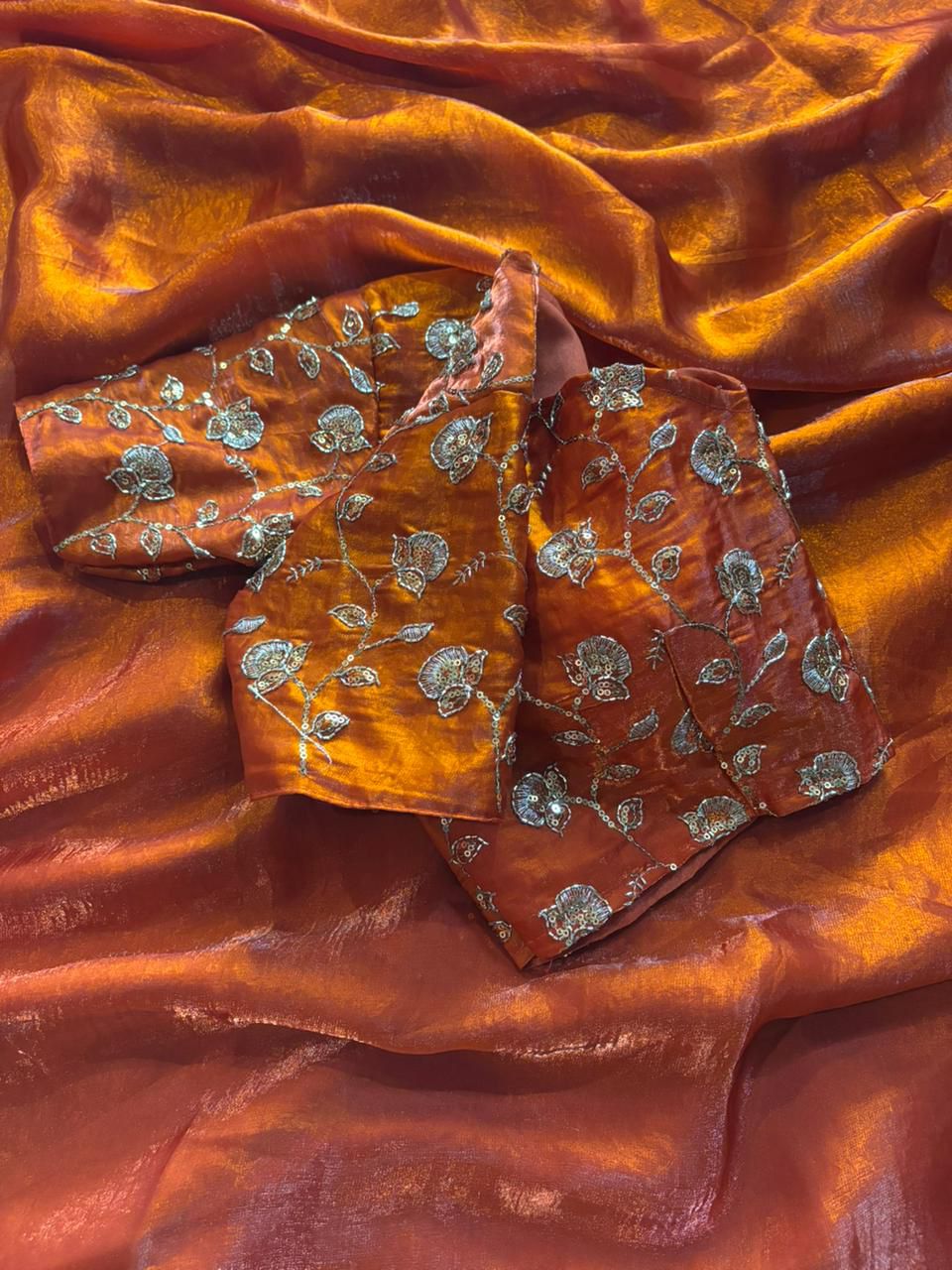 Gold Colour beautiful Designer Saree