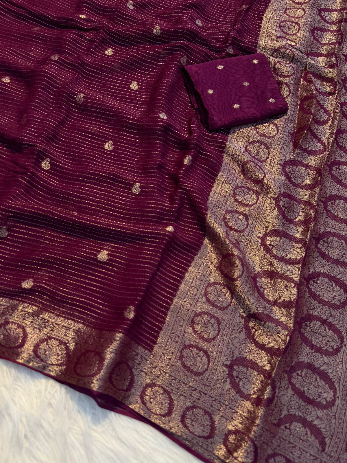 Pure Viscose Soft Chinon Saree